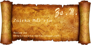 Zsirka Márta névjegykártya