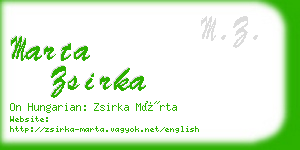 marta zsirka business card